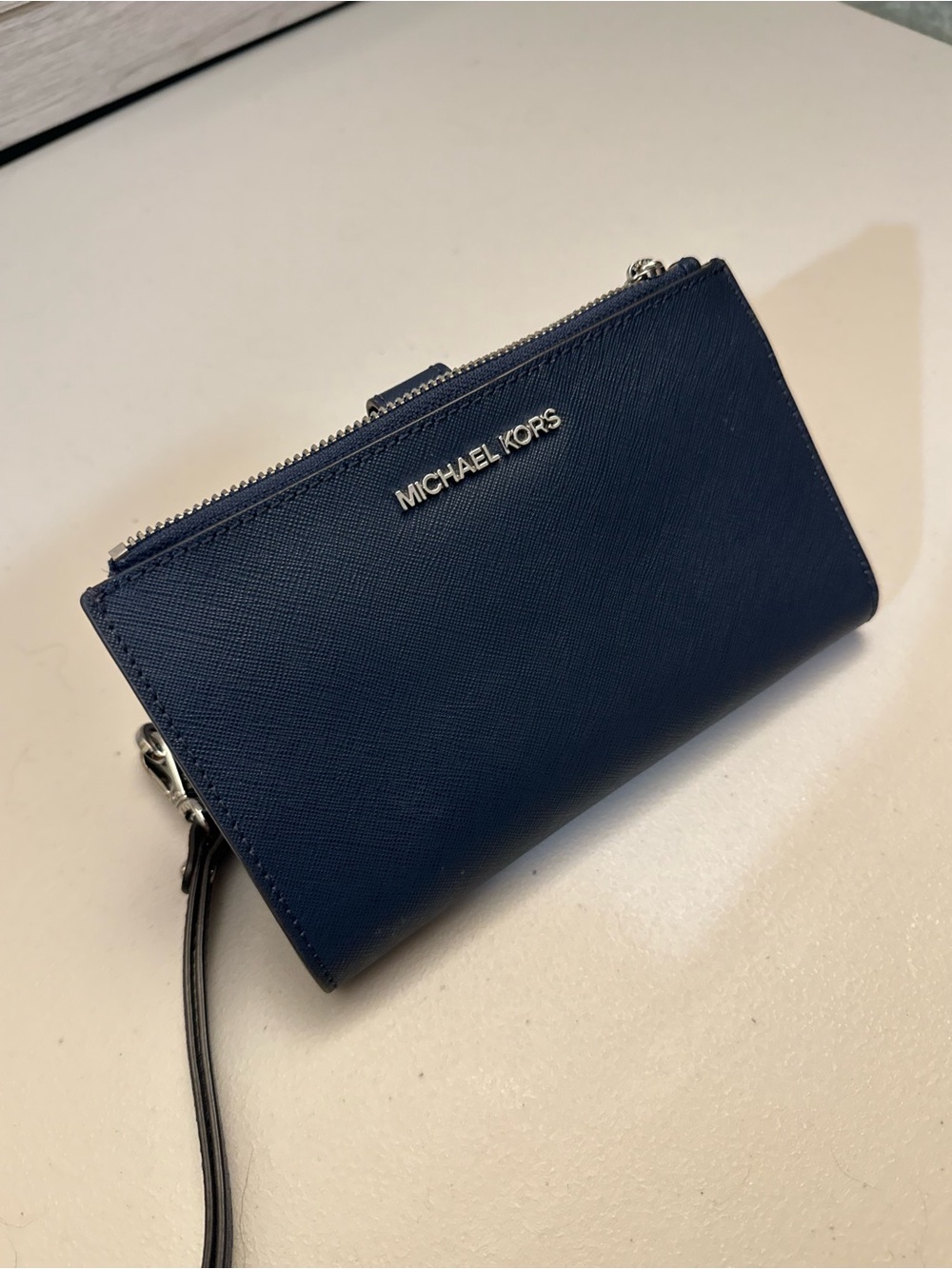 Michael Kors Navy Saffiano Wristlet Clutch